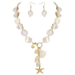 Natural Seashell Choker Necklaces Earrings Jewelry Set for Women